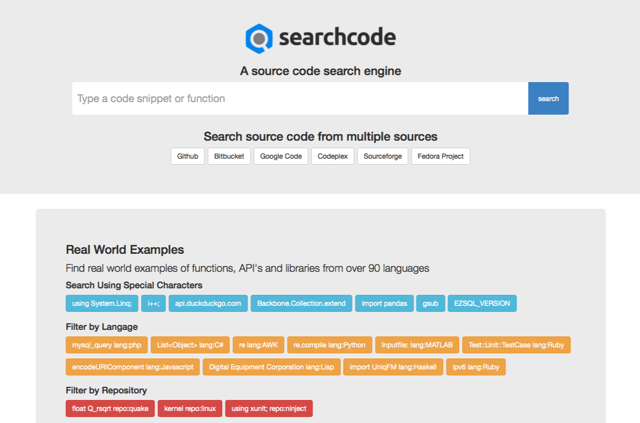 Searchcode, il motore di ricerca per i programmatori
