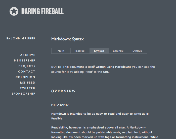 Markdown Syntax